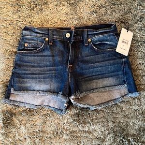 7 for all mankind cut off jean shorts